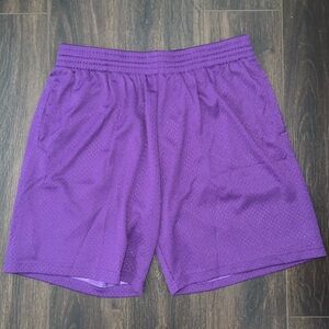 Mitchell & Ness Men's Purple Mesh Athletic Shorts, Size: XL